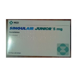 Изображение препарта из Германии: Сингуляр детский Singulair Junior 5 мг/ 100 таблеток